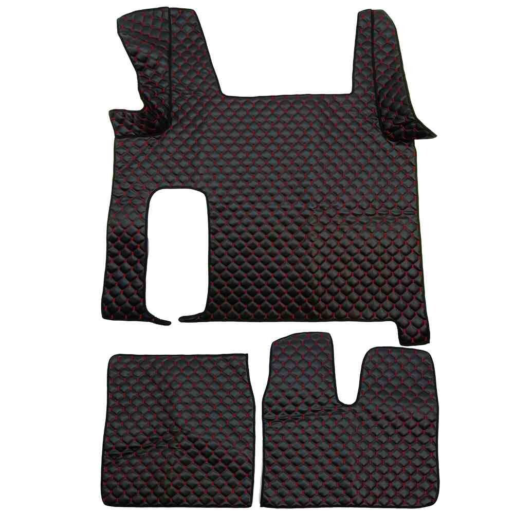 Килимок Екошкіра MAN TGX 2008-2017; 2 ящ., АКПП, МКПП, чорний,