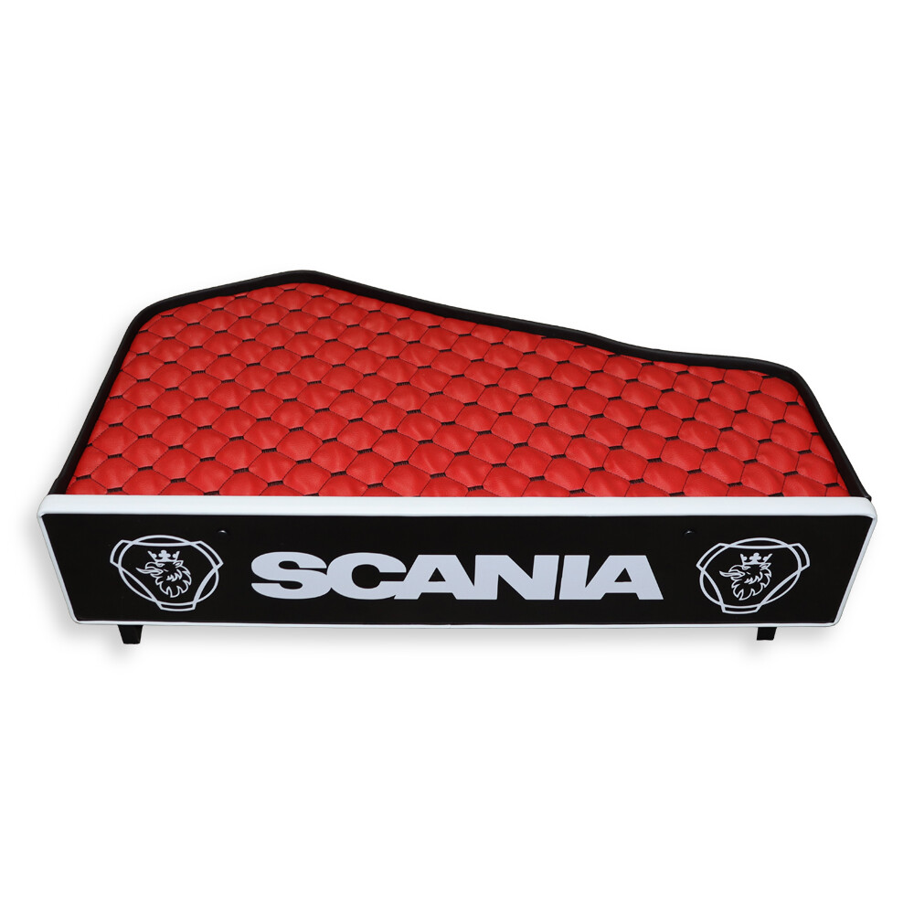 Полиця кабіни SCANIA R, S з 2017; пасажирська червона \ST- Екошкіра стежка\ Полиця кабіни SCANIA R, S з 2017; пасажирська червона \ST- Екошкіра стежка\