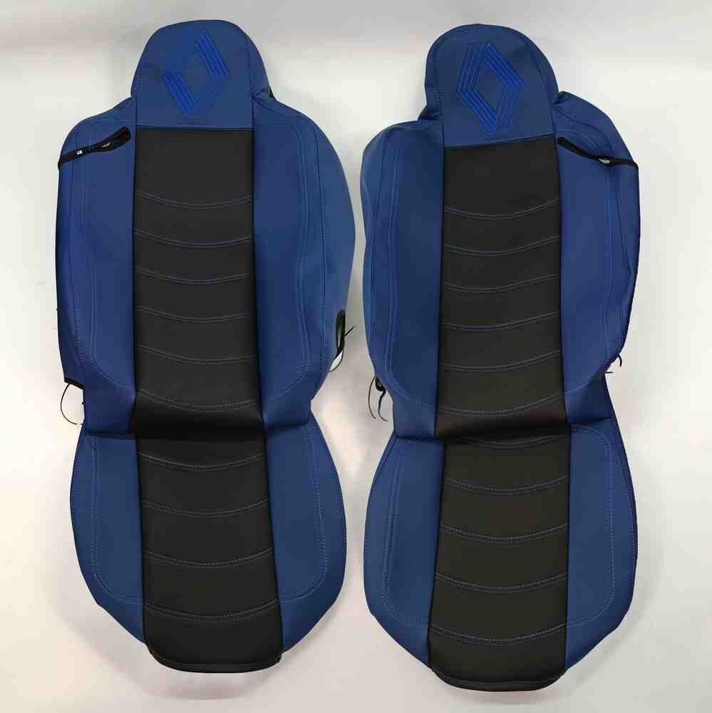 Чехол на сиденья Renault Range T/T-Series (2014-...) перфор.кожа син. Чехол на сиденья Renault Range T/T-Series (2014-...) перфор.кожа син.