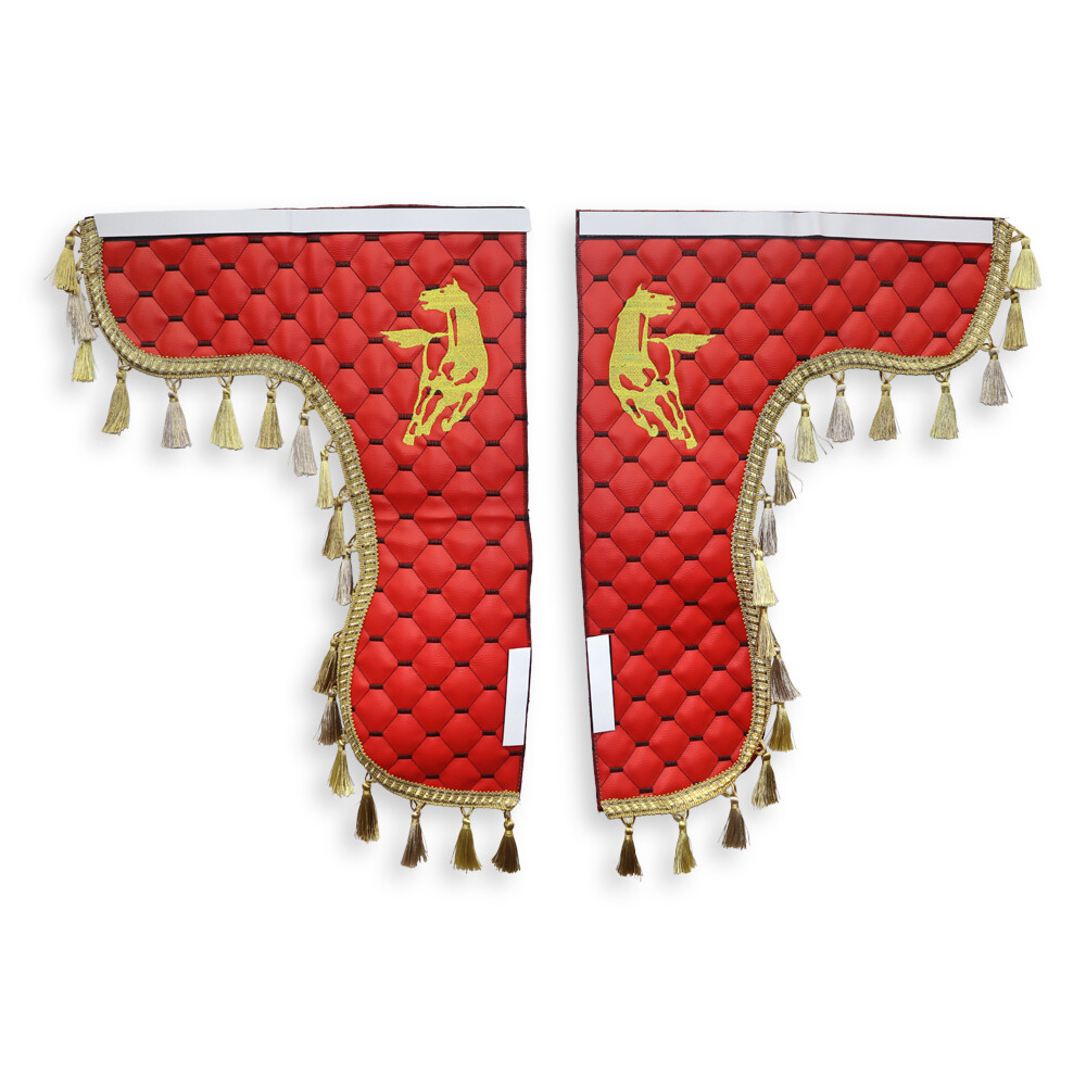 Шторка лоб + косинки Екошкіра KAMAZ червона