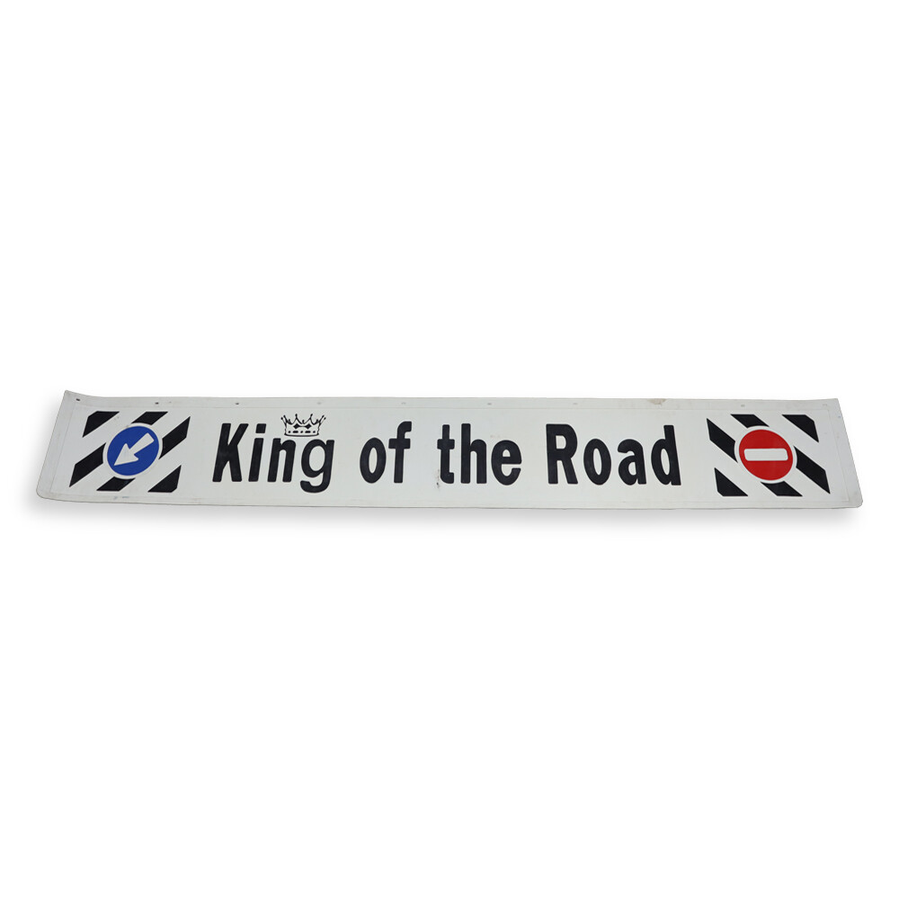 Брызговик тисненный "метла" KING OF THE ROAD 2400 x 350 \белый\черная надпись Брызговик тисненный "метла" KING OF THE ROAD 2400 x 350 \белый\черная надпись