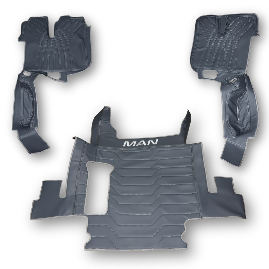Коврик 3D Экокожа MAN TGX 2008 -2017; 2 ящ., АКПП,МКПП. серый,