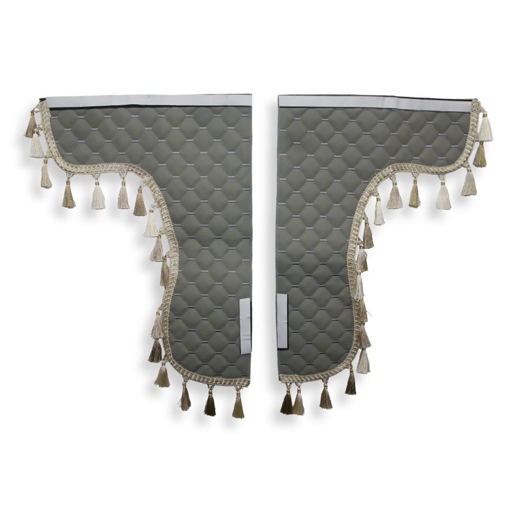 Шторка Екошкіра "Pergam" лоб + косинки св. сіра Шторка Екошкіра "Pergam" лоб + косинки св. сіра