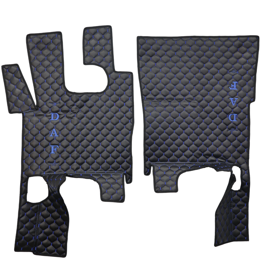 Килимок Екошкіра DAF XF105 2005-2013; АКПП, чорний,вишивка, АСП Килимок Екошкіра DAF XF105 2005-2013; АКПП, чорний,вишивка, АСП