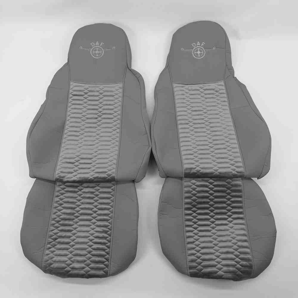Чохол на сидіння KADIFE Велюр+Тканина DAF XF95 105 CF85 75 65 LF (2002-2012) сірий