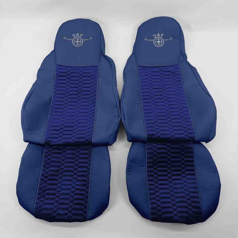 Чохол на сидіння KADIFE Велюр+Тканина DAF XF95 105 CF85 75 65 LF (2002-2012) синій Чохол на сидіння KADIFE Велюр+Тканина DAF XF95 105 CF85 75 65 LF (2002-2012) синій