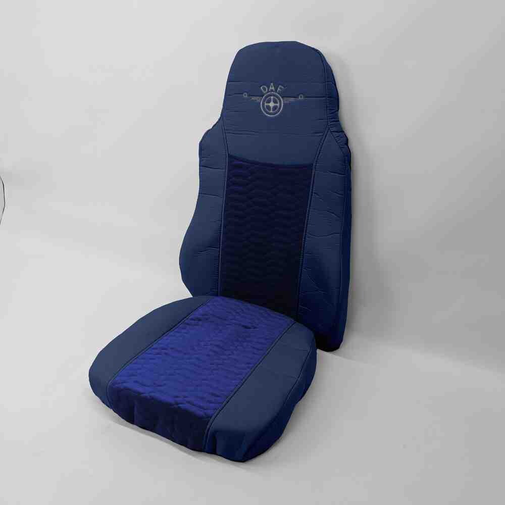 Чохол на сидіння KADIFE Велюр+Тканина DAF XF95 105 CF85 75 65 LF (2002-2012) синій Чохол на сидіння KADIFE Велюр+Тканина DAF XF95 105 CF85 75 65 LF (2002-2012) синій