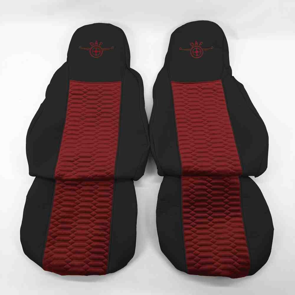 Чохол на сидіння KADIFE Велюр+Тканина DAF XF95 105 CF85 75 65 LF (2002-2012) червоний Чохол на сидіння KADIFE Велюр+Тканина DAF XF95 105 CF85 75 65 LF (2002-2012) червоний