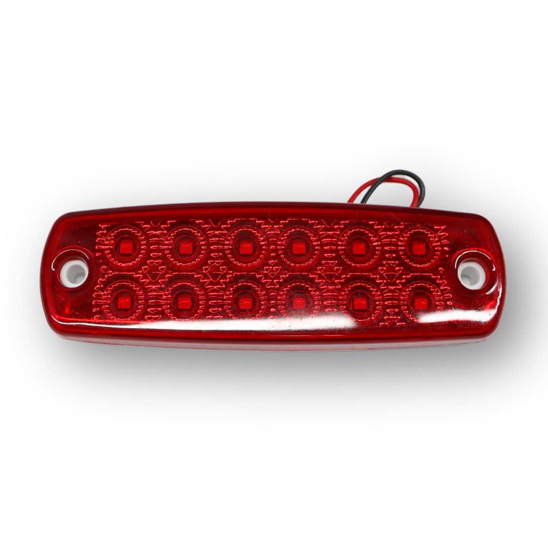 Фонарь габаритный 12 диодный красн. 2х рядный 12-24 V \120*35\ Фонарь габаритный 12 диодный красн. 2х рядный 12-24 V \120*35\