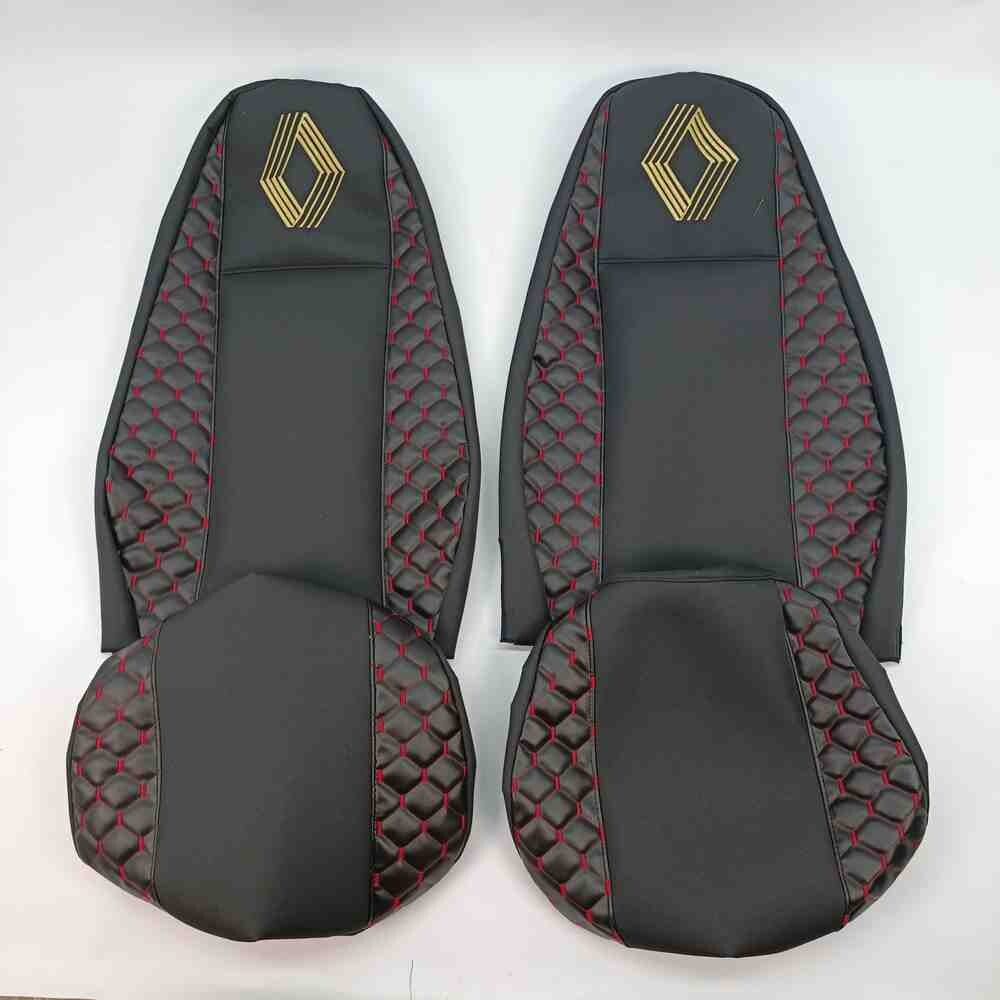 Чохол на сидіння Екошкіра, Renault Magnum (2001-2013) водій, пасажир поворотне сидіння, чорний Чохол на сидіння Екошкіра, Renault Magnum (2001-2013) водій, пасажир поворотне сидіння, чорний