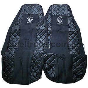 Чохол на сидіння Екошкіра Renault Magnum (2001-2013) водій, пасажир поворотне сидіння, чорний Чохол на сидіння Екошкіра Renault Magnum (2001-2013) водій, пасажир поворотне сидіння, чорний