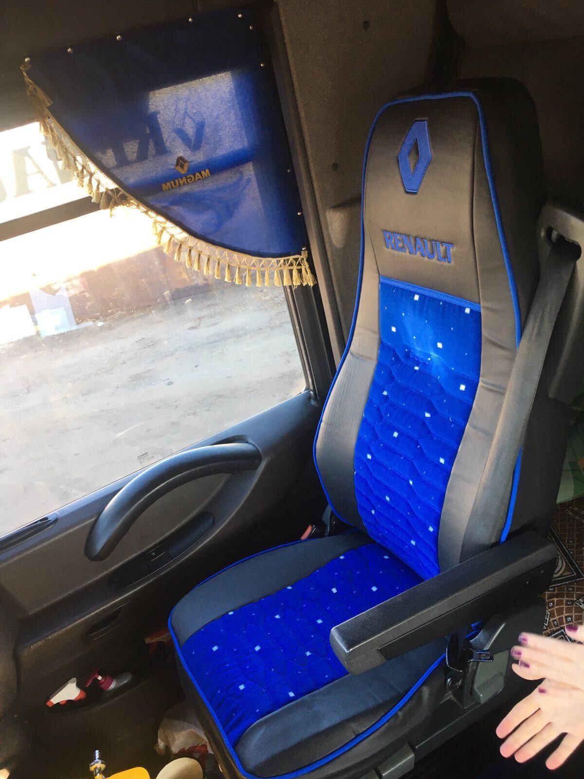 Чехол на сиденья KADIFE Велюр+Экокожа Renault Premium (2005-2013) синий