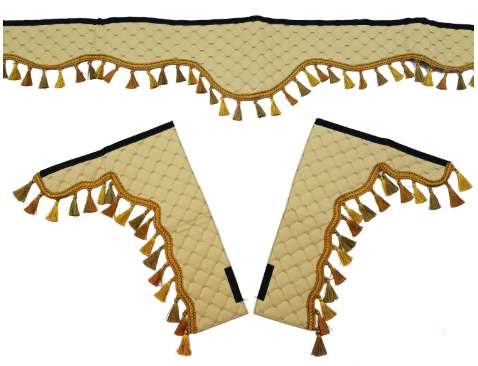 Шторка Екошкіра "Maracand" лоб+ косинки Беж. Шторка Екошкіра "Maracand" лоб+ косинки Беж.