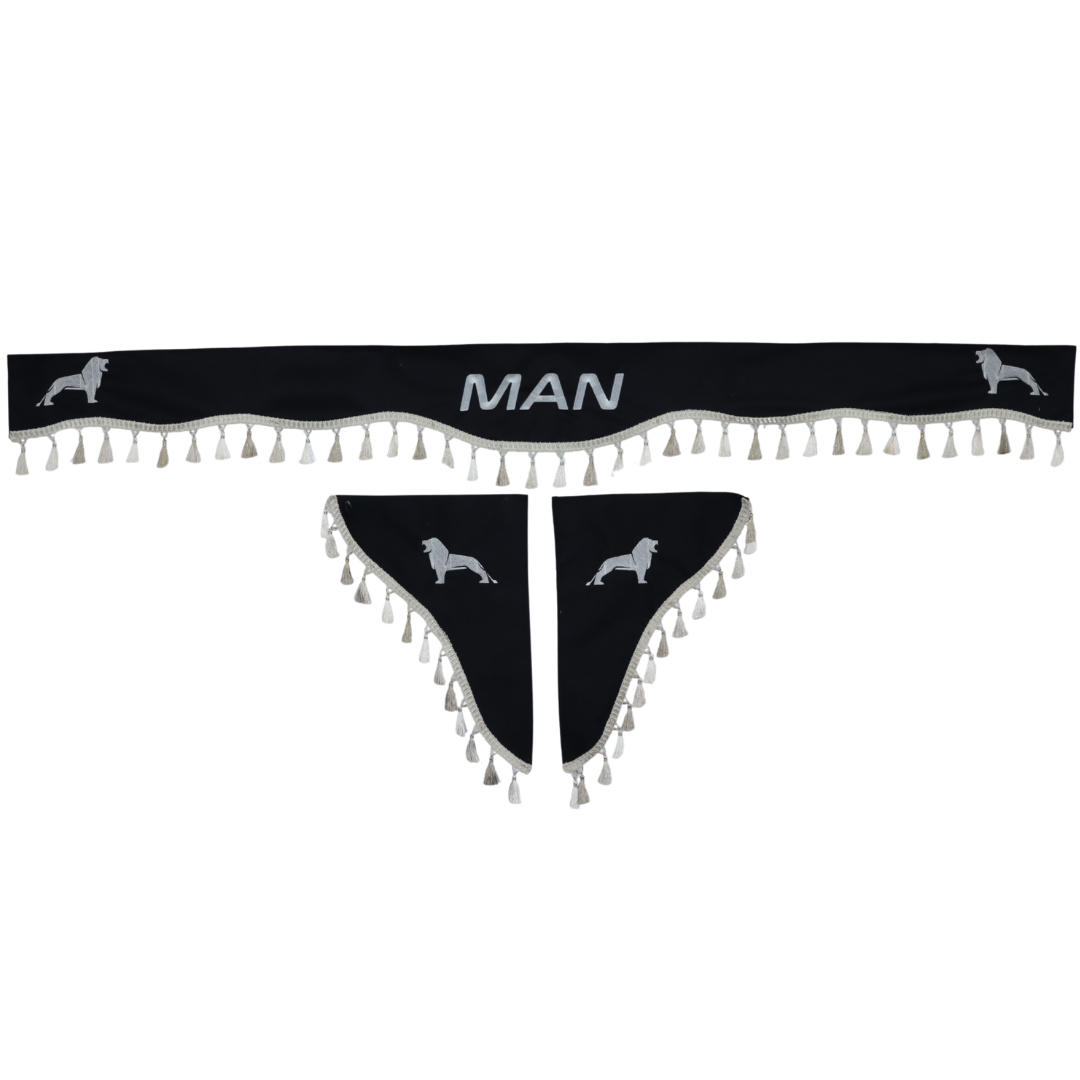 Шторка ВЕЛЮР "Wave" MAN лоб + косинки чорна