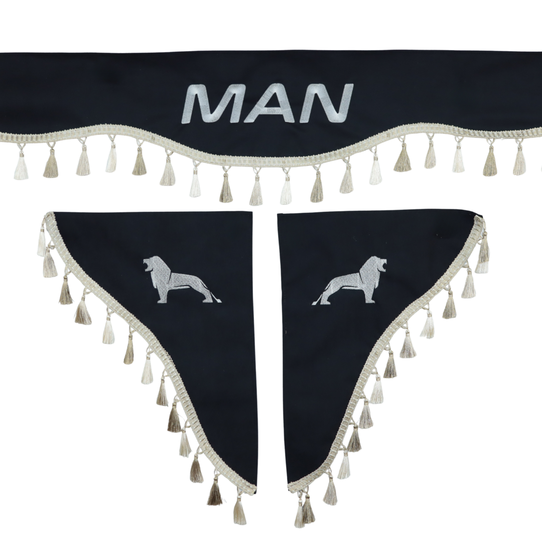 Шторка ВЕЛЮР "Wave" MAN лоб + косинки чорна