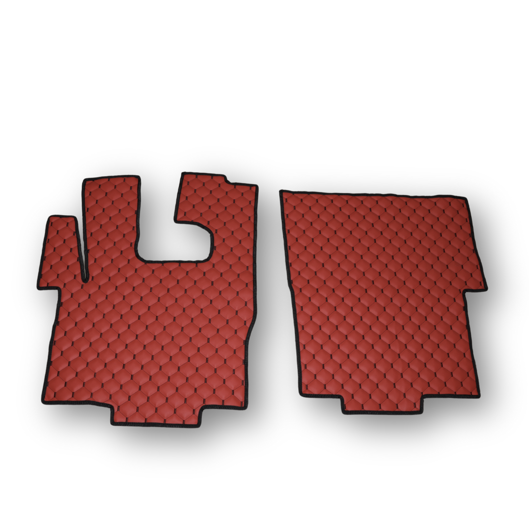 Килимок Екошкіра DAF XF105 2005-2013; МКПП, червоний, Килимок Екошкіра DAF XF105 2005-2013; МКПП, червоний,