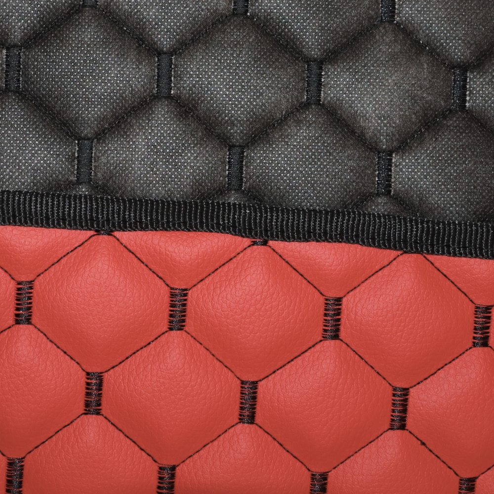 Килимок Екошкіра DAF XF105 2005-2013; МКПП, червоний, Килимок Екошкіра DAF XF105 2005-2013; МКПП, червоний,