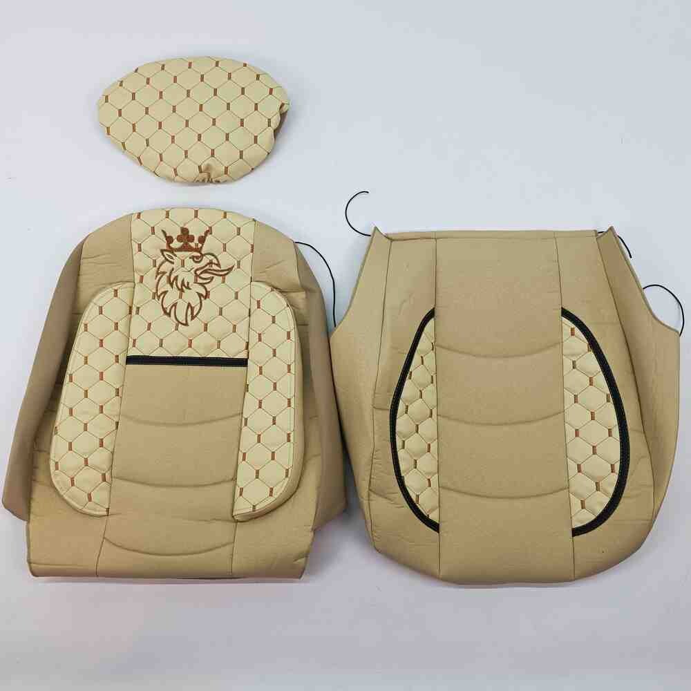 Чохол на сидіння KLF UK SCANIA R,G,P (2004-2017) водій пілот - пас. складне беж. Чохол на сидіння KLF UK SCANIA R,G,P (2004-2017) водій пілот - пас. складне беж.