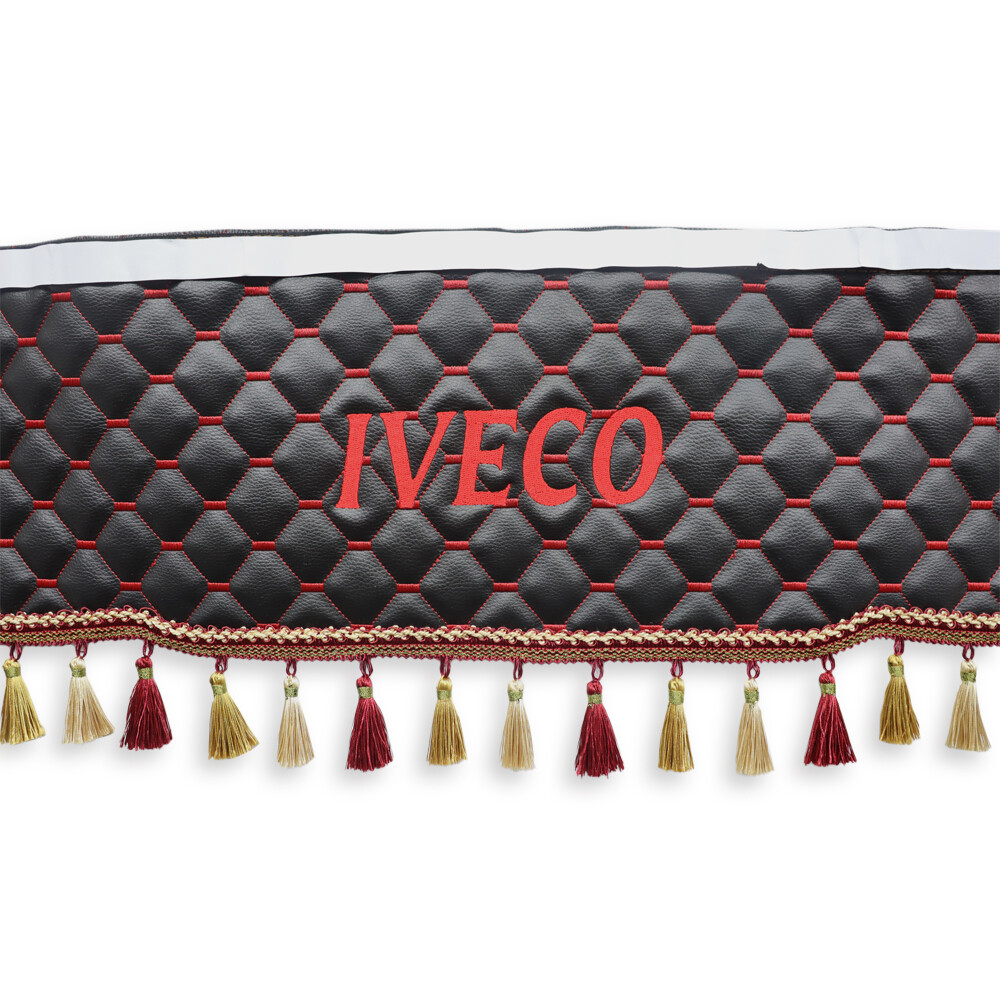 Шторка Екошкіра "Memphis" IVECO лоб + косинки чорна Шторка Екошкіра "Memphis" IVECO лоб + косинки чорна