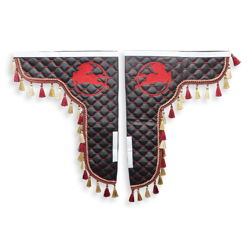 Шторка Екошкіра "Memphis" IVECO лоб + косинки чорна Шторка Екошкіра "Memphis" IVECO лоб + косинки чорна