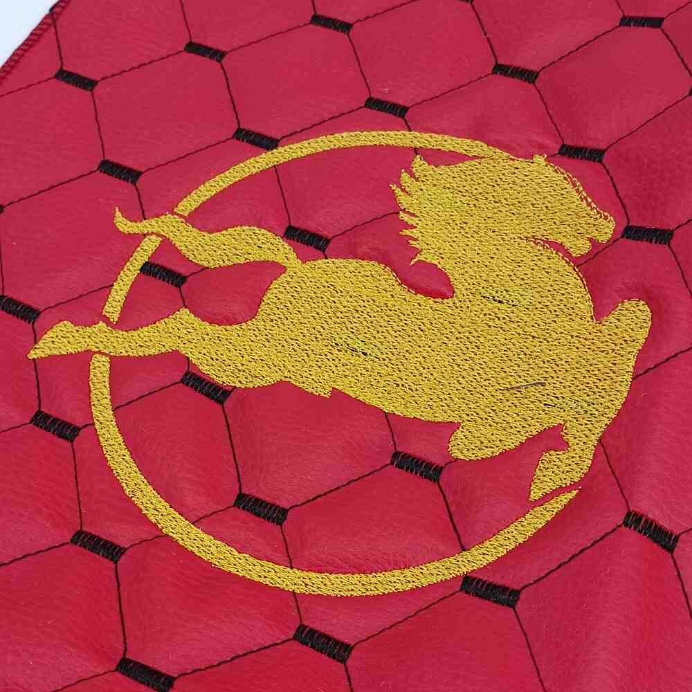 Шторка Екошкіра "Wave" IVECO лоб + косинки червона