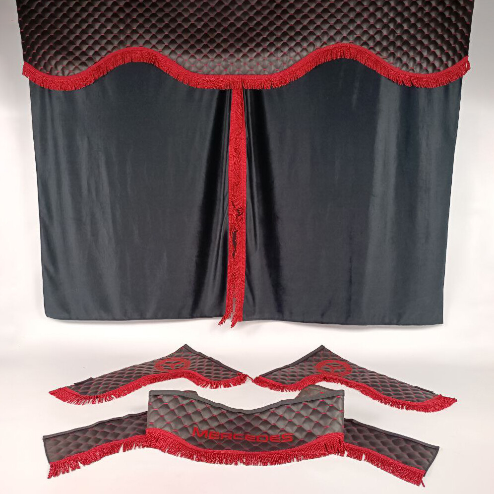 Шторка Екошкіра "Wave" MERCEDES лоб+косинки+спальник чорна Шторка Екошкіра "Wave" MERCEDES лоб+косинки+спальник чорна