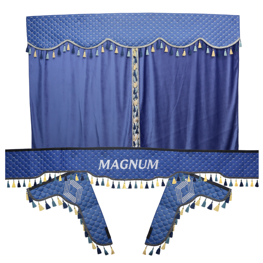 Шторка Екошкіра MAGNUM лоб + косинки + спальник синя Шторка Екошкіра MAGNUM лоб + косинки + спальник синя