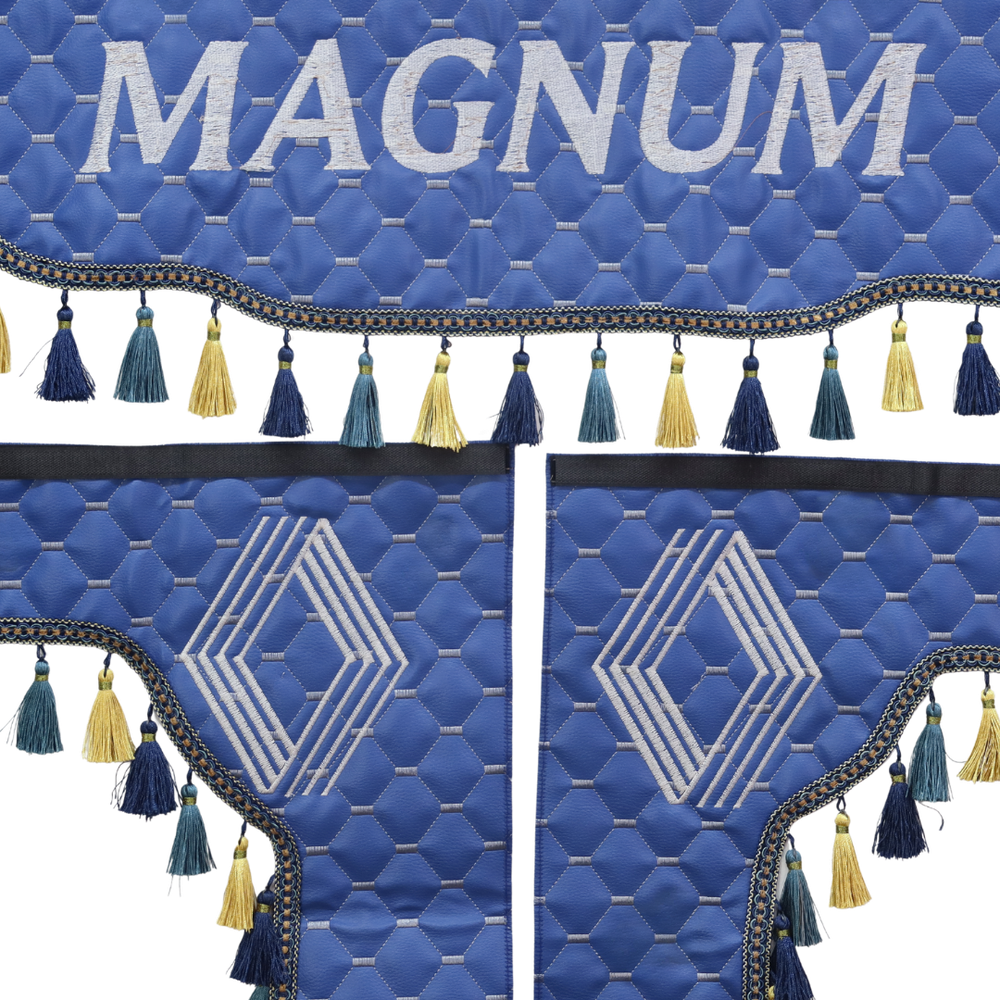 Шторка Екошкіра MAGNUM лоб + косинки + спальник синя Шторка Екошкіра MAGNUM лоб + косинки + спальник синя