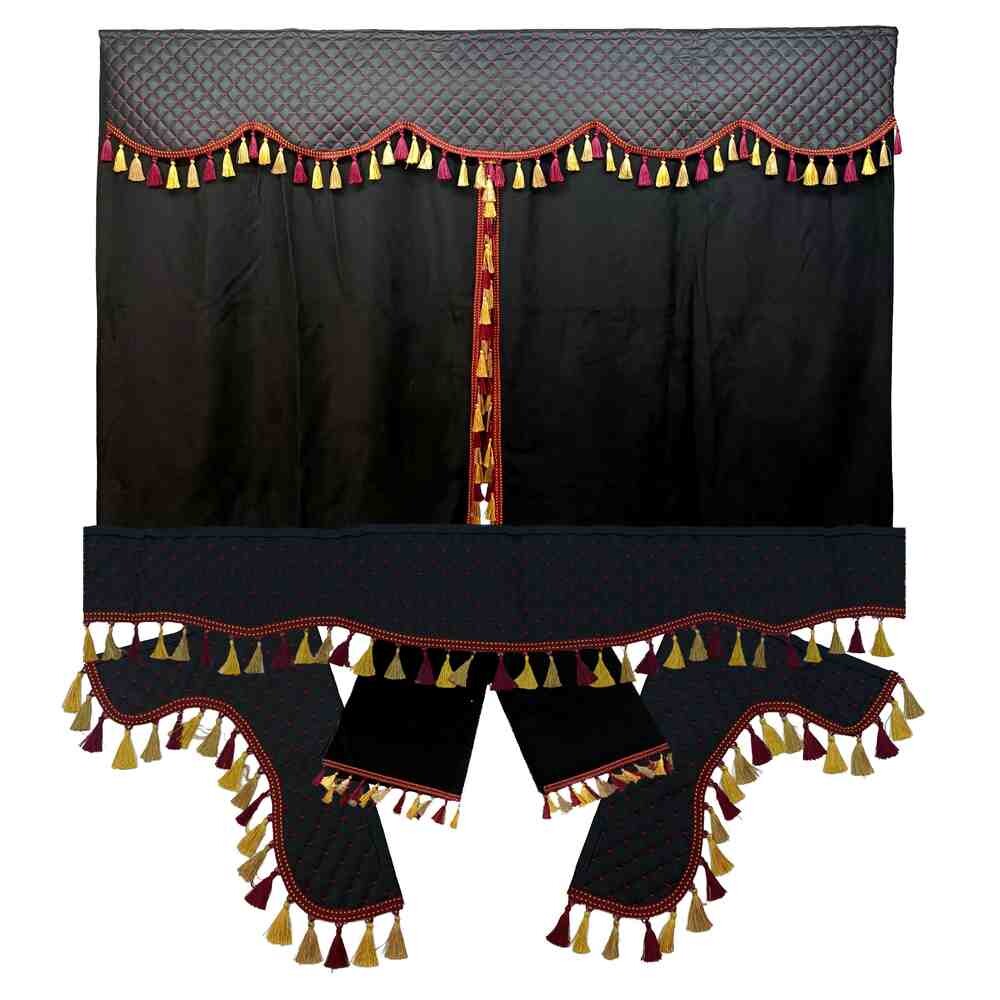 Шторка Екошкіра "Pergam" лоб+косинки+спальник+нічні чорна Шторка Екошкіра "Pergam" лоб+косинки+спальник+нічні чорна