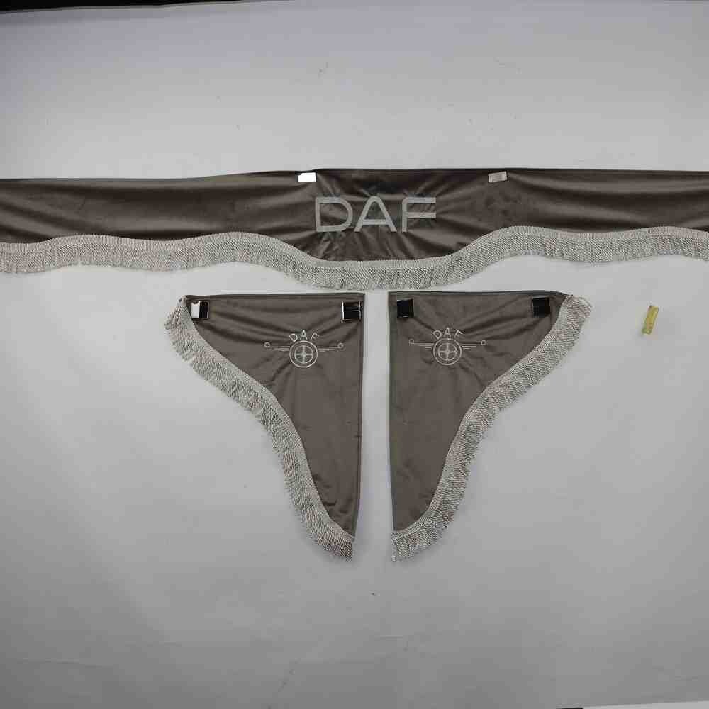 Шторка ВЕЛЮР "Wave" DAF лоб + косинки сіра