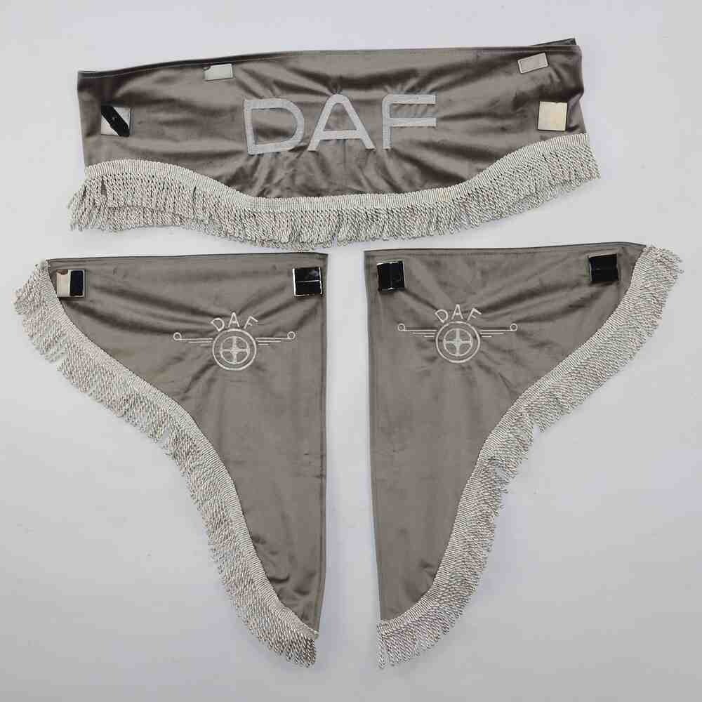 Шторка ВЕЛЮР "Wave" DAF лоб + косинки сіра