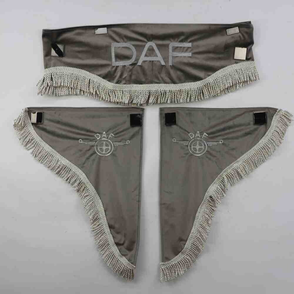 Шторка ВЕЛЮР "Wave" DAF лоб + косинки сіра