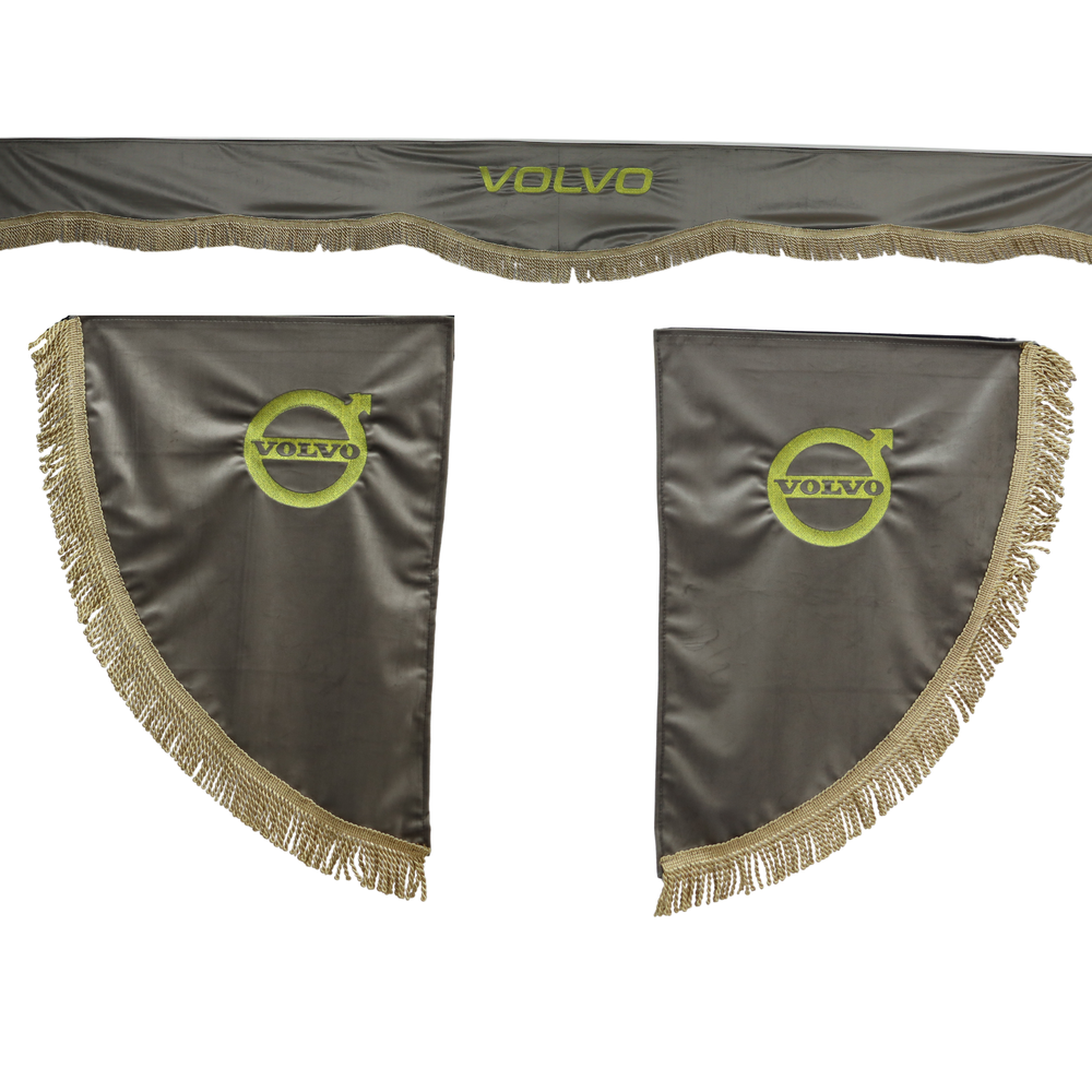 Шторка ВЕЛЮР "Wave" VOLVO лоб+косынки серая Шторка ВЕЛЮР "Wave" VOLVO лоб+косынки серая