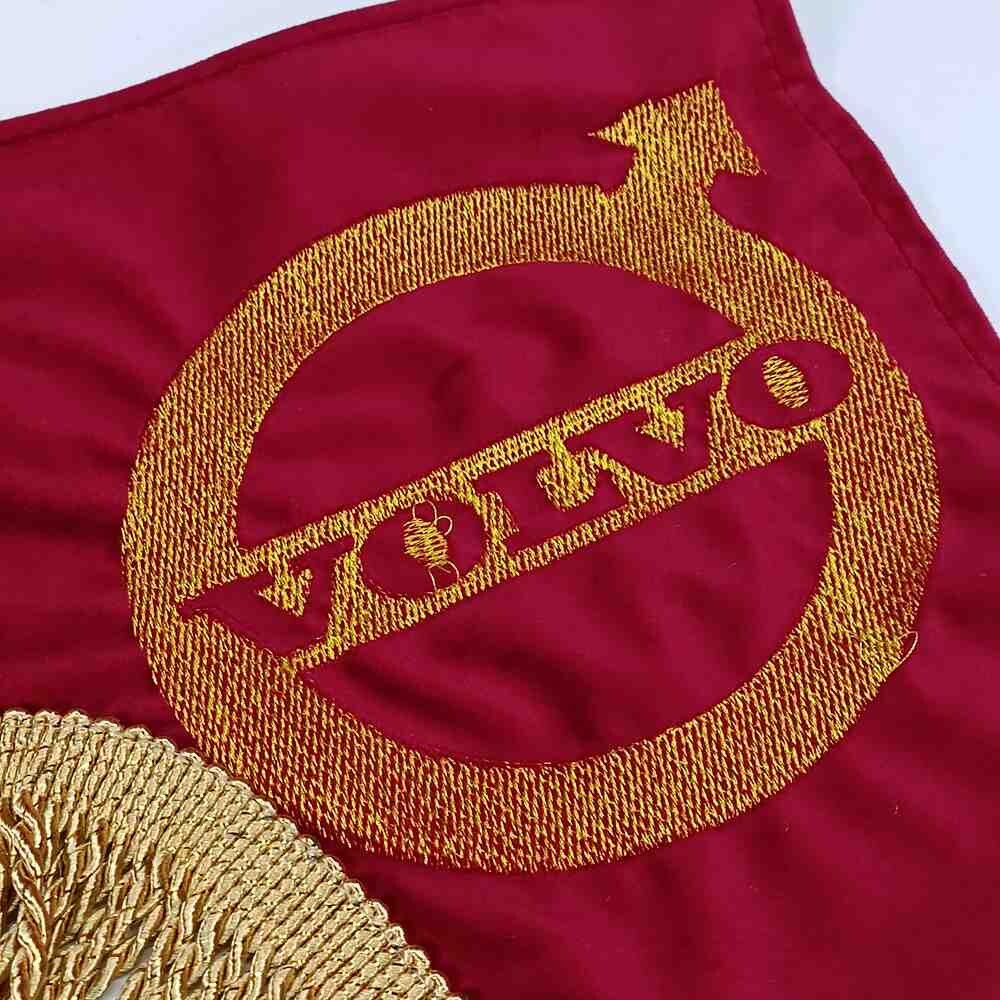 Шторка Велюр "Wave" VOLVO лоб+косинки+спальник червона Шторка Велюр "Wave" VOLVO лоб+косинки+спальник червона