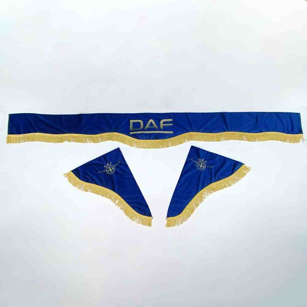 Шторка Велюр "Wave" DAF лоб+косынки+спальник синяя