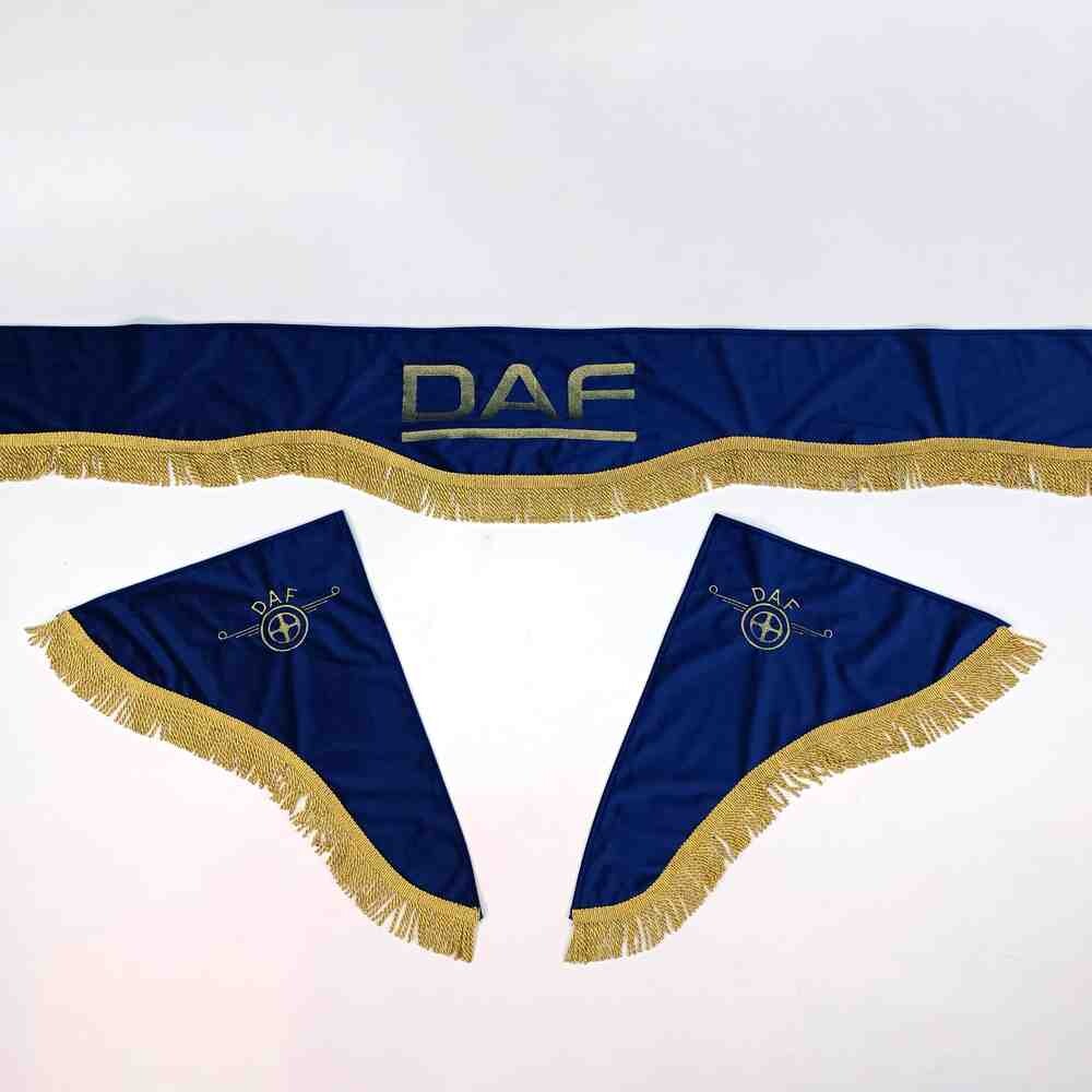 Шторка Велюр "Wave" DAF лоб+косынки+спальник синяя