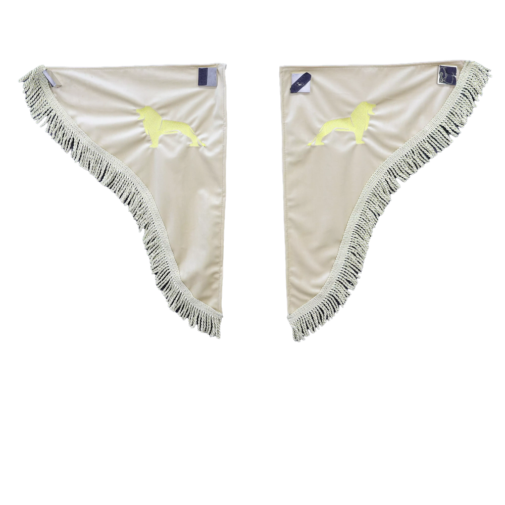 Шторка Велюр "Wave" MAN лоб+косинки+спальник бежевая