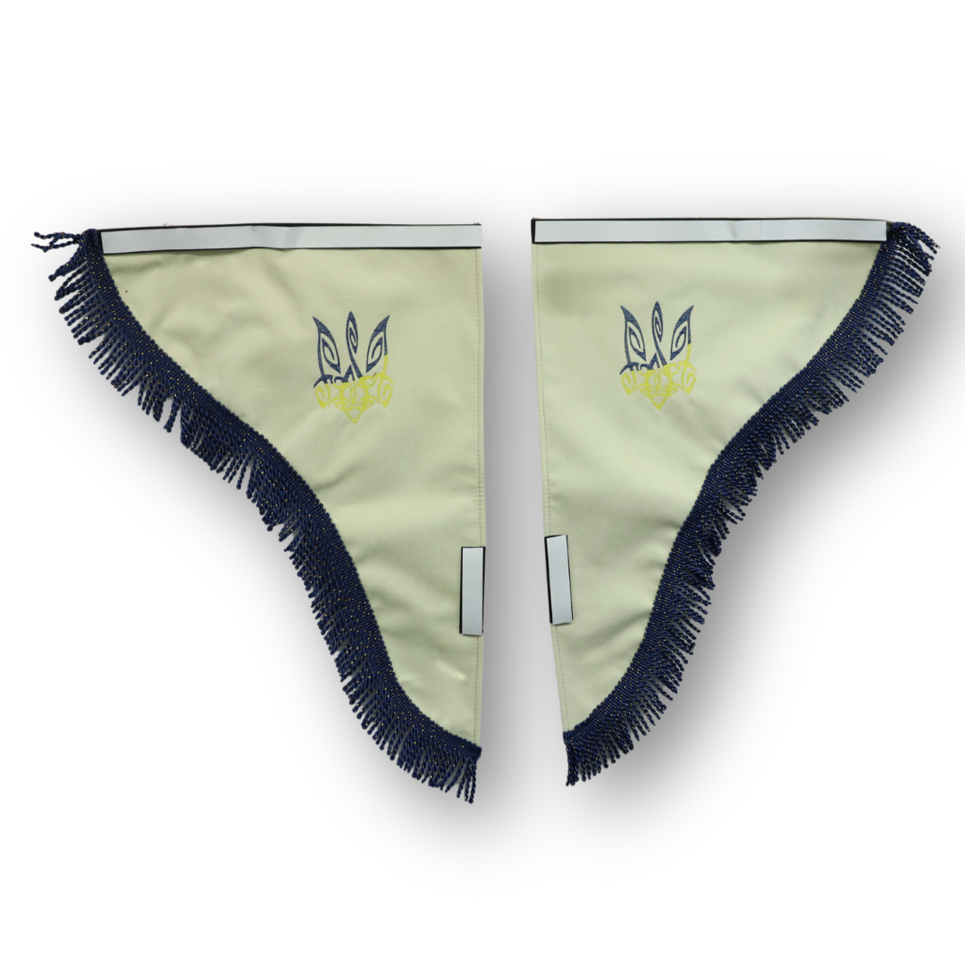 Шторка Рогожка "Double-Sided" UKRAINE лоб + косынки бежевая 2-х сторонняя Шторка Рогожка "Double-Sided" UKRAINE лоб + косынки бежевая 2-х сторонняя