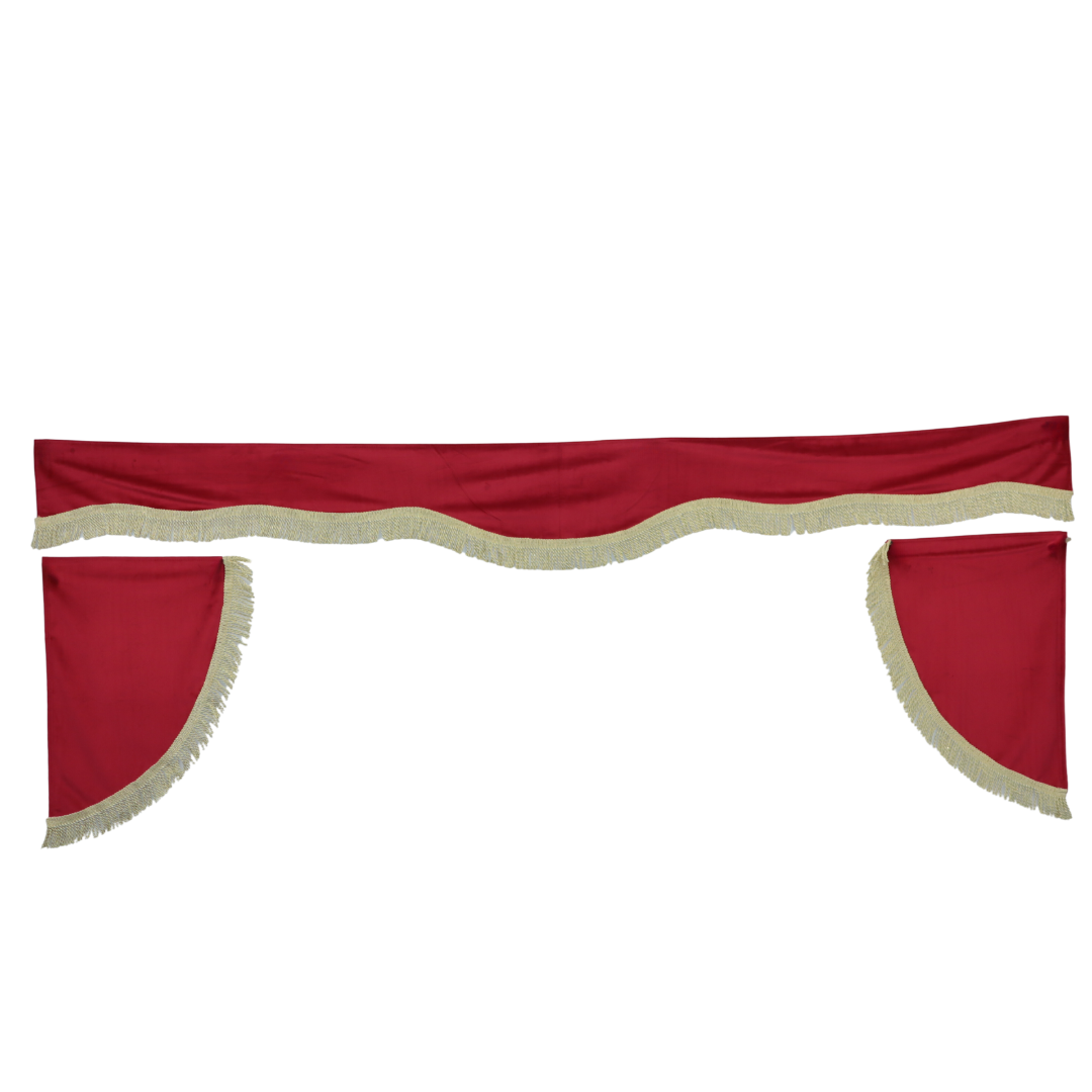 Шторка ВЕЛЮР "Wave" лоб + косинки без напису бордовий Шторка ВЕЛЮР "Wave" лоб + косинки без напису бордовий