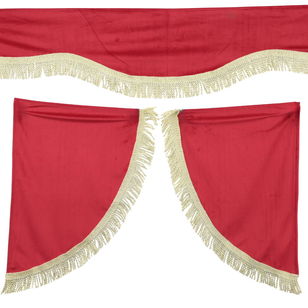 Шторка ВЕЛЮР "Wave" лоб + косинки без напису бордовий Шторка ВЕЛЮР "Wave" лоб + косинки без напису бордовий