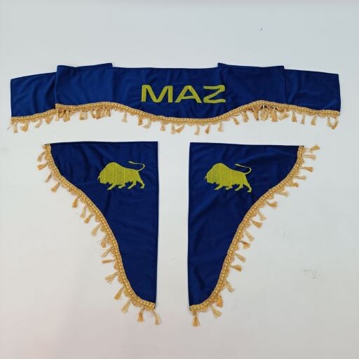 Шторка ВЕЛЮР "Wave" MAZ лоб+косынки синий