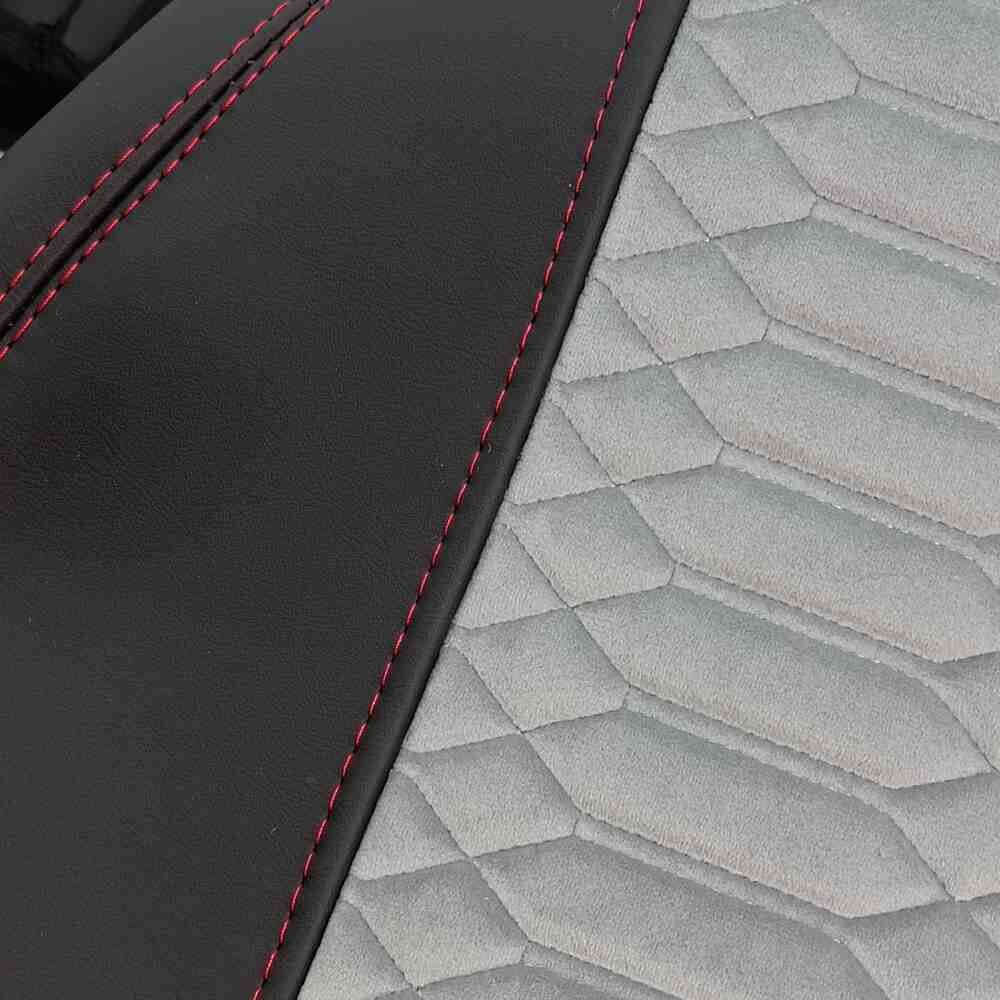 Чохол на сидіння KADIFE Велюр+Екошкіра Renault Magnum (2001-2013) водій, пасажир поворотне сидіння, Чорний