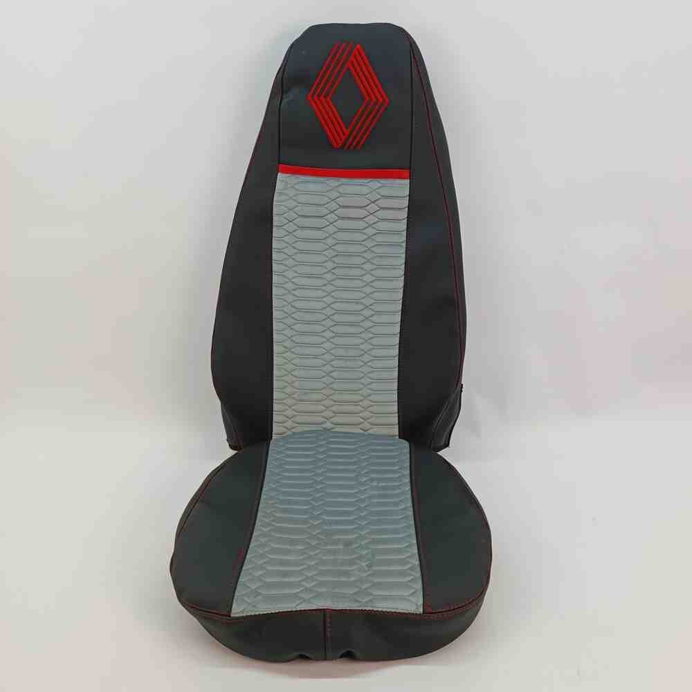 Чохол на сидіння KADIFE Велюр+Екошкіра Renault Magnum (2001-2013) водій, пасажир поворотне сидіння, Чорний