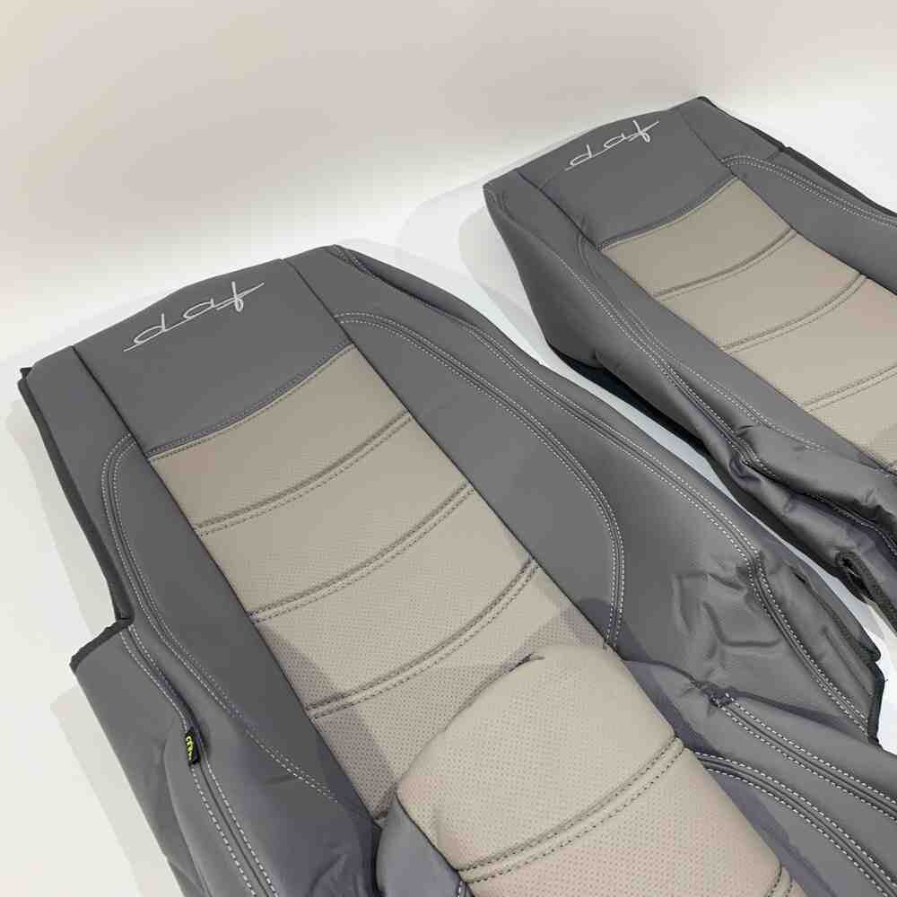 Чохол на сидіння DAF XF105 106 XG CF85 LF (2013-2024) перфор.шкіра сірий Чохол на сидіння DAF XF105 106 XG CF85 LF (2013-2024) перфор.шкіра сірий