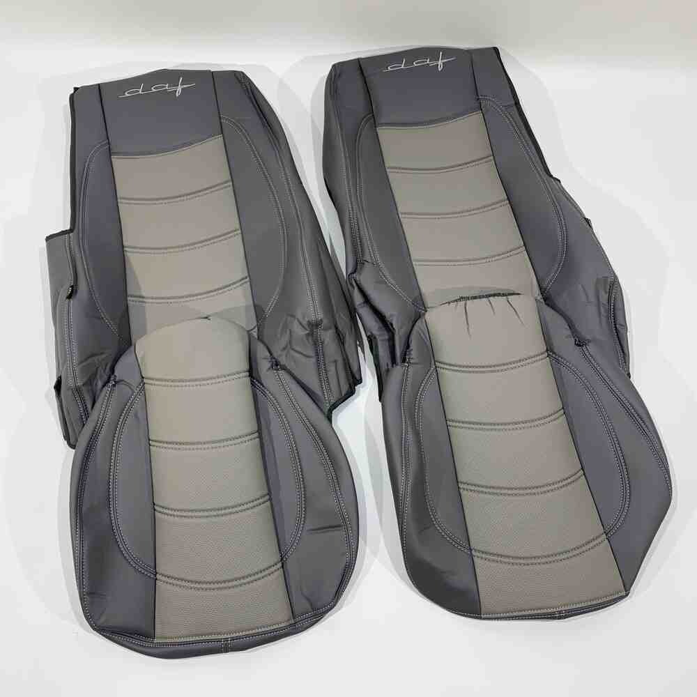 Чохол на сидіння DAF XF105 106 XG CF85 LF (2013-2024) перфор.шкіра сірий Чохол на сидіння DAF XF105 106 XG CF85 LF (2013-2024) перфор.шкіра сірий