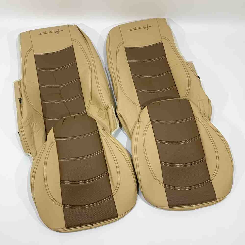 Чехол на сиденья DAF XF105 106 XG CF85 LF (2013-2024) перфор.кожа беж. Чехол на сиденья DAF XF105 106 XG CF85 LF (2013-2024) перфор.кожа беж.