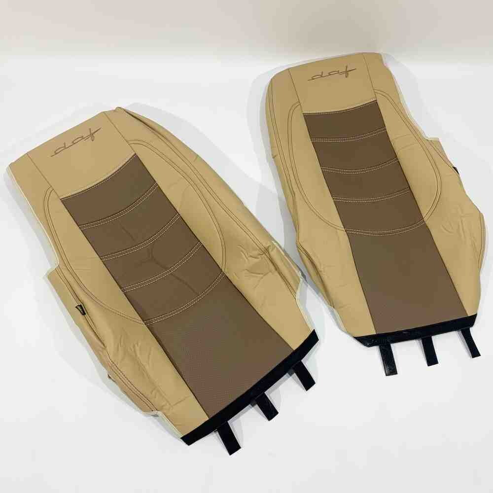 Чехол на сиденья DAF XF105 106 XG CF85 LF (2013-2024) перфор.кожа беж. Чехол на сиденья DAF XF105 106 XG CF85 LF (2013-2024) перфор.кожа беж.