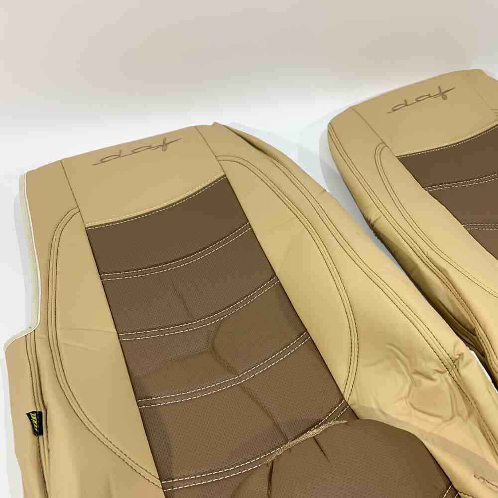 Чехол на сиденья DAF XF105 106 XG CF85 LF (2013-2024) перфор.кожа беж. Чехол на сиденья DAF XF105 106 XG CF85 LF (2013-2024) перфор.кожа беж.