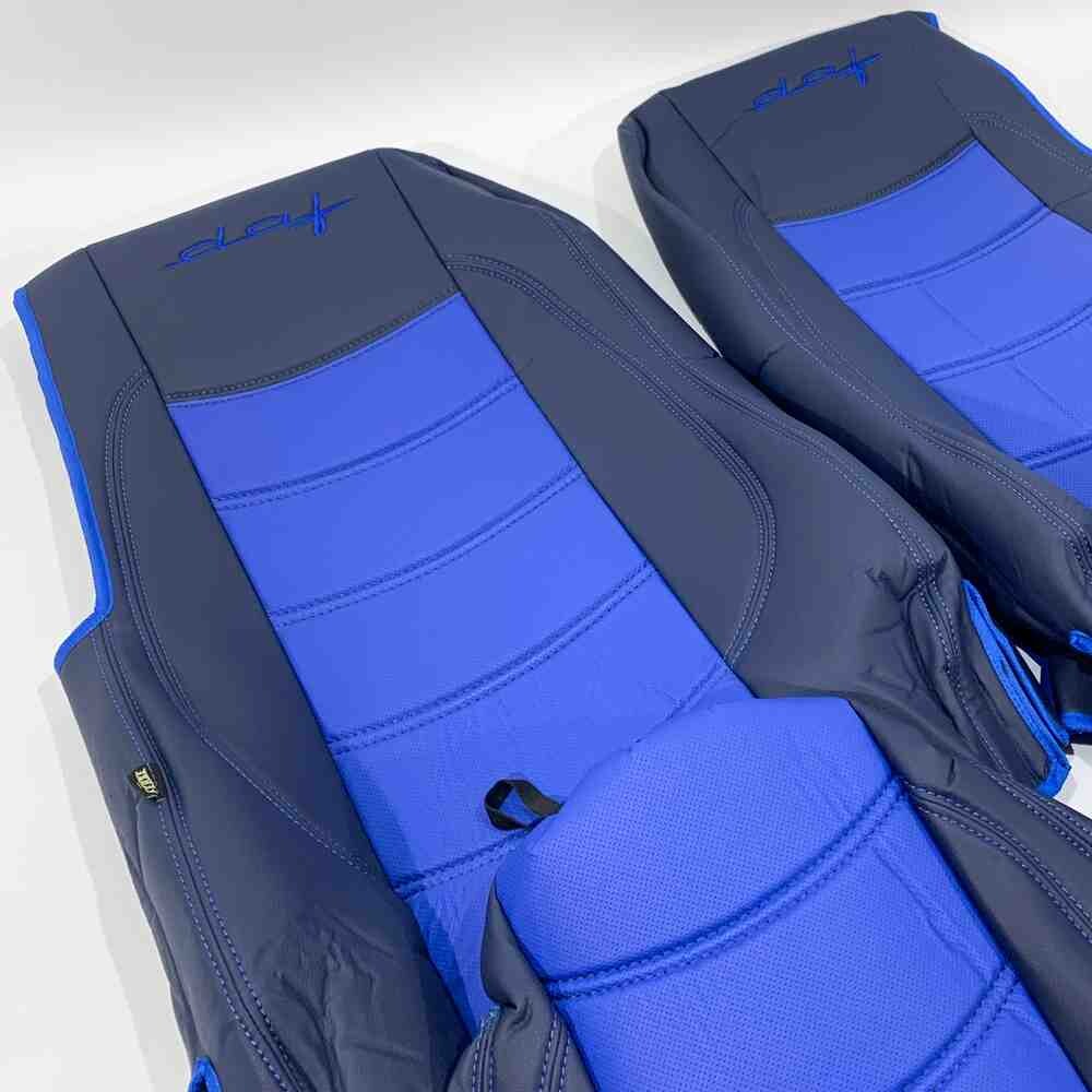 Чохол на сидіння DAF XF105 106 XG CF85 LF (2013-2024) перфор.шкіра син. Чохол на сидіння DAF XF105 106 XG CF85 LF (2013-2024) перфор.шкіра син.