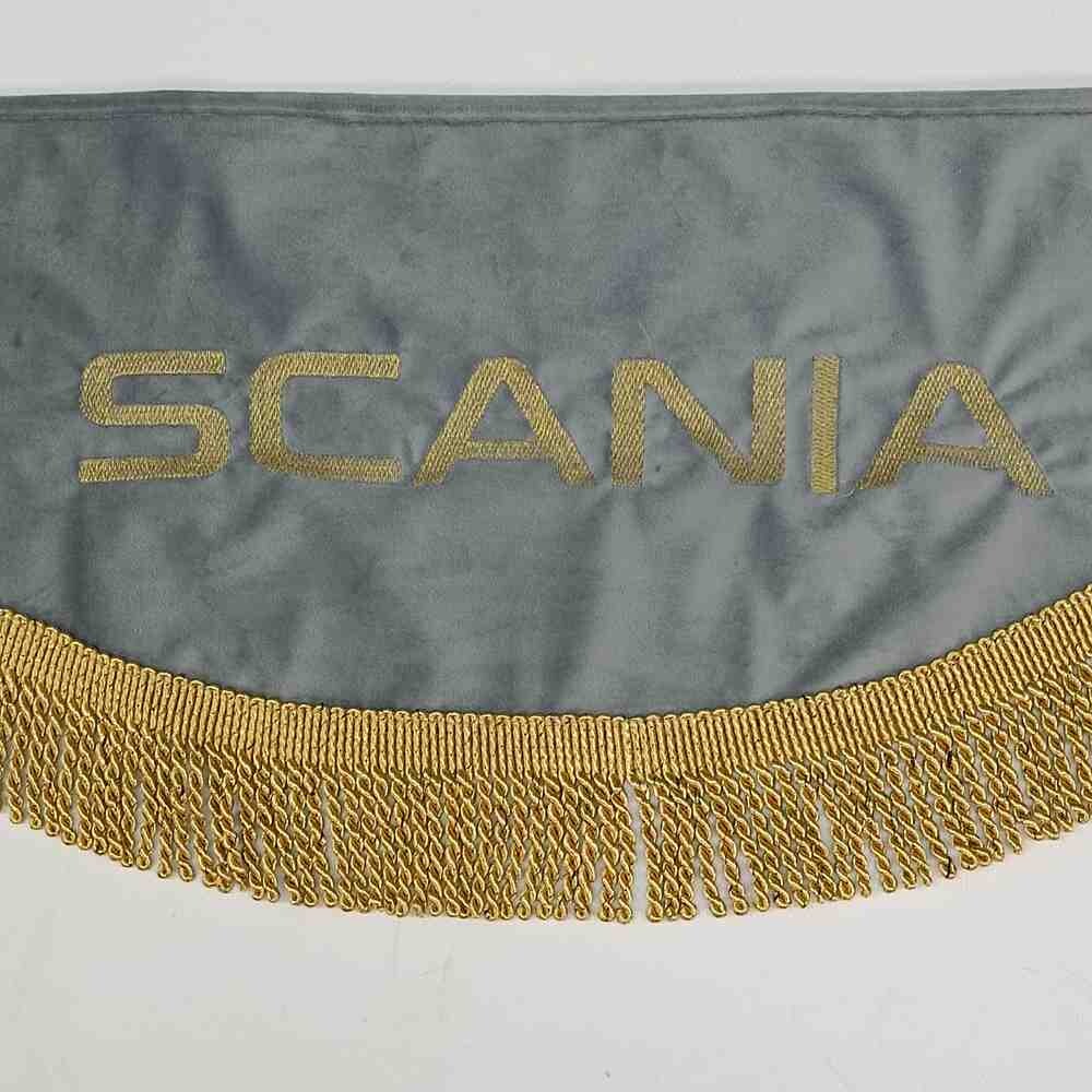 Шторка Велюр "Wave" SCANIA лоб+косинки+спальник серая